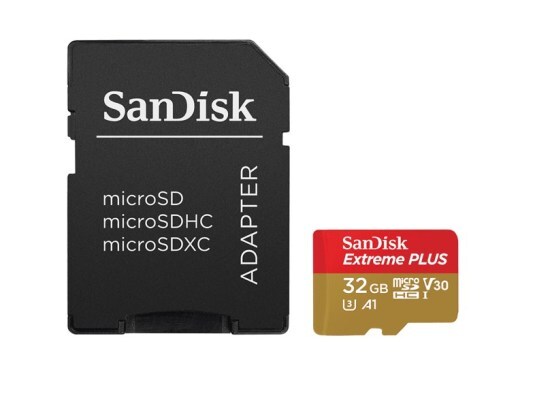 SanDisk Extreme Plus 32 GB Micro-SDHC Micro-SD-kaart + SD-adapter